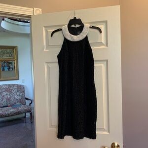 Alex Evening Black Embellished Sleeveless Dress sz S